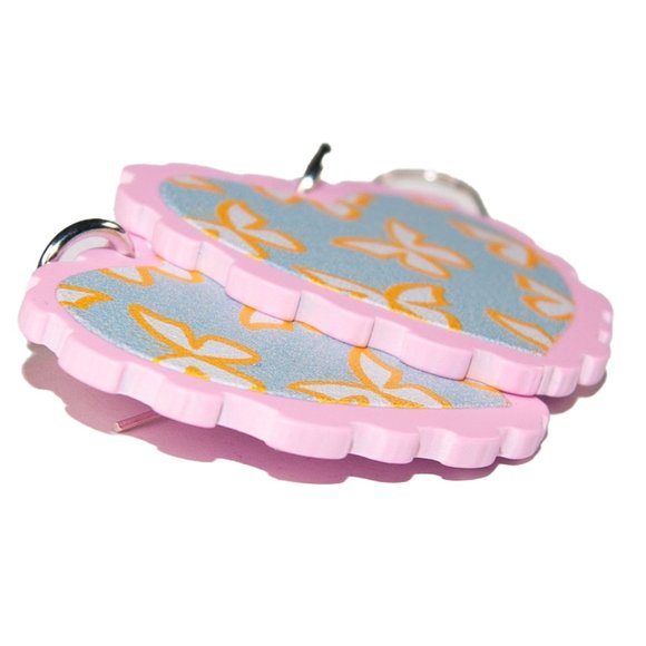 3/$25 Lolita Pastel Pink & Blue Heart Butterfly Earrings Hypoallergenic - Picture 3 of 3
